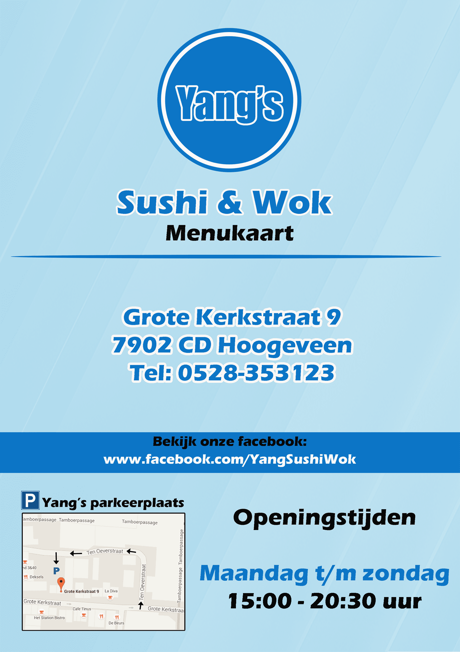 Yang's Sushi & Wok menu pagina 1